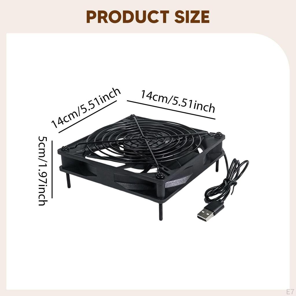 USB Computer Fan 1500RPM Electronic Cooling Quiet for Cabinet Case Greenhouse