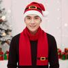 Thermal Yarn Christmas Hat Scarf Striped Pattern Knitted Holiday Scarf Xmas Beanie  Merry Couples