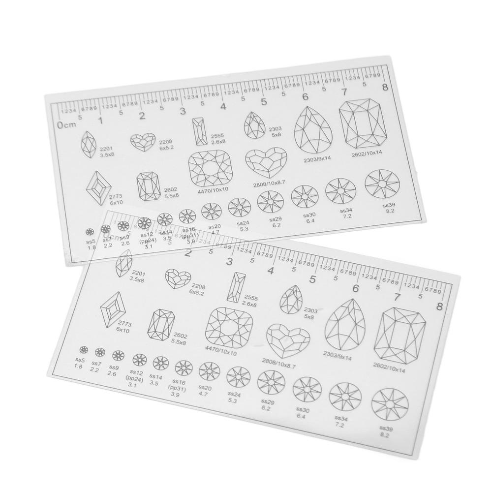 10pcs Ultra Thin Transparent Nail Ruler Soft Manicure Ruler Precision Nail Measuring Work