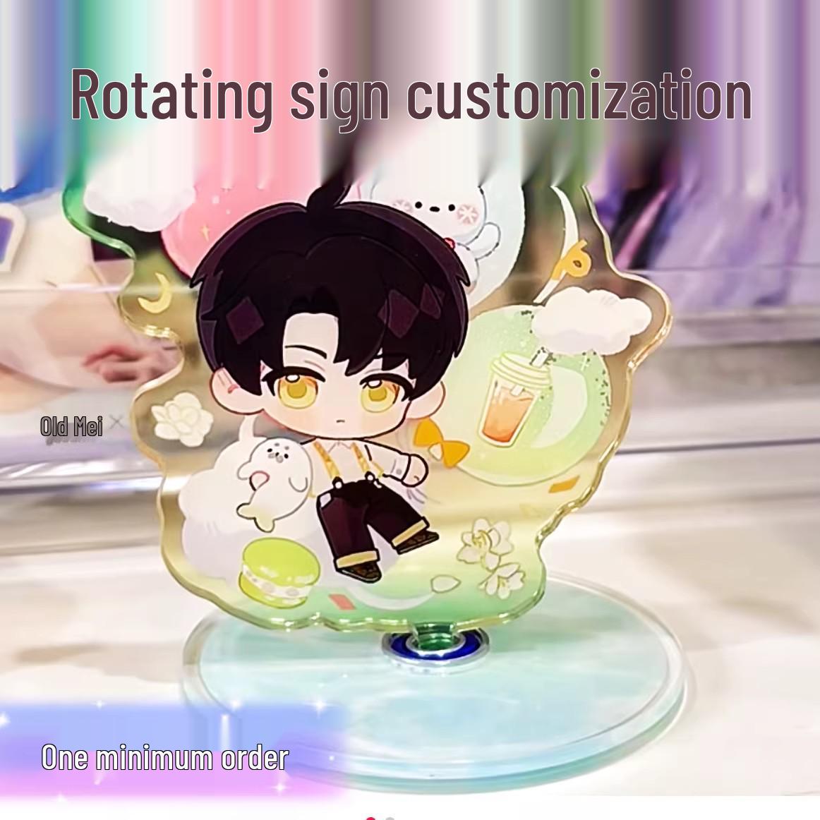 

Personalized Rotating Anime Acrylic Standee – Customizable Desktop Ornament with High Visual Appeal Custom Size - Contact Customer Service for Quote