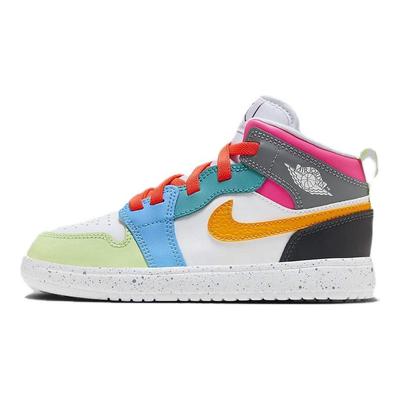 1 Mid ALT SE Weiß Dunkler Schatten Hyper Pink Taxi (PS) Kinder-Sneaker FJ3462-100