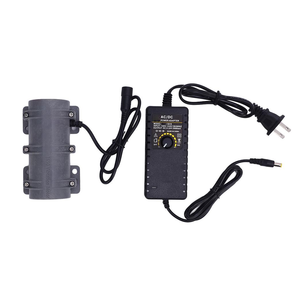 Vibration Motor 3650 DC 3800RPM with Adjustable Speed Adapter Double Eccentric for Massaging Bed