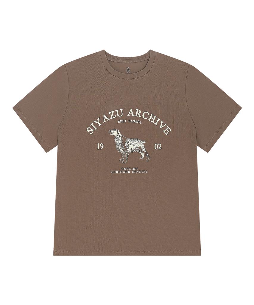 Siyajyu Sitp5191 Archive Houndstooth Print Short Sleeve T-Shirt_Brown
