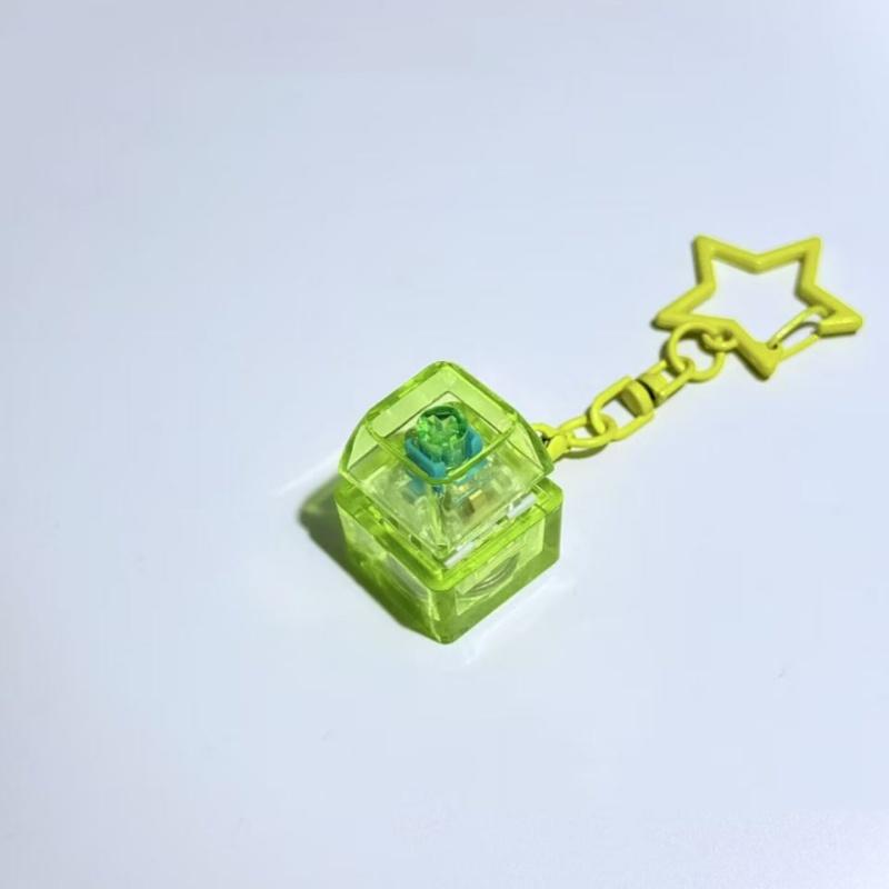 

Portable Pentagram Pendant Mechanical Keyboard Button Keychain Fingertip Fidget Toy Anti-Anxiety Stress Relief Tool for Home Off жовтий