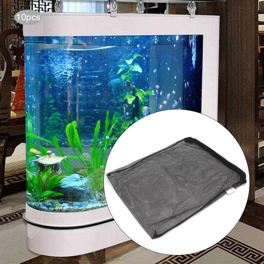 10Pcs Aquarium Fish Tanks Reusable Polyester Filter Mesh Bag with Zipper Isolation BagsBlack