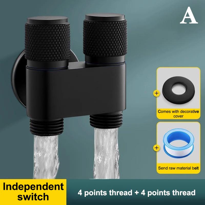 Stainless Steel One-Point Two-Water Angle Valve One-Inlet Two-Outlet Water Diverter Valve Independent Control Corner Valve
