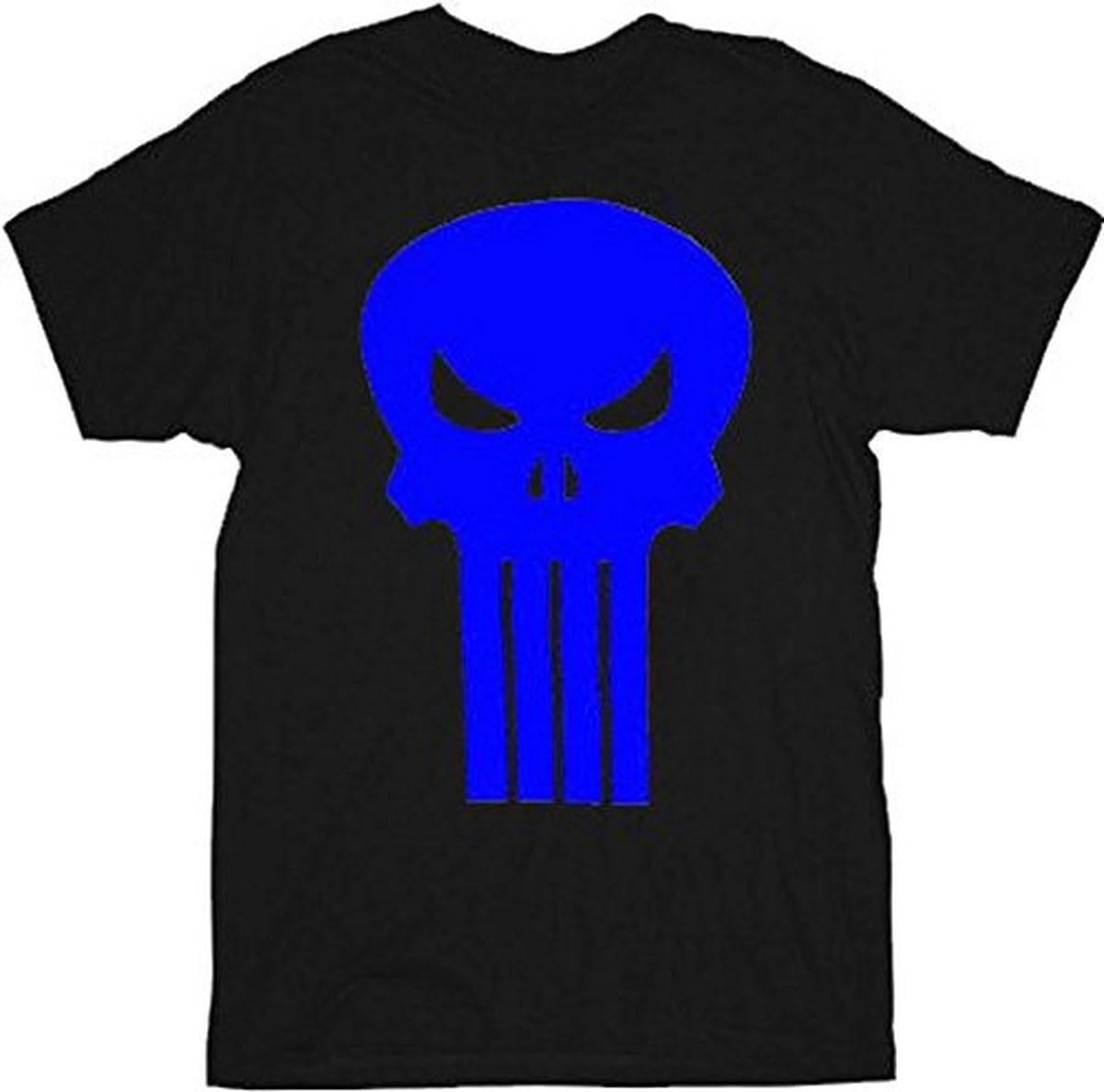 Punisher The Movie Neon BLUE Skull Logo Black T-Shirt Tee (Adult XX-Large) S разноцветный