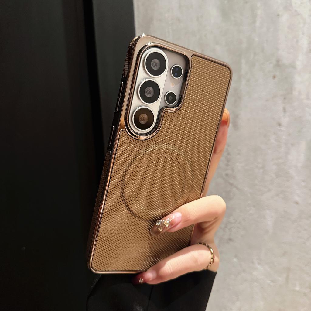 Leather Magnetic For Magsafe Case Samsung S26 S25 S24 FE S23 S22 Ultra Plus Cooling Soft Bumper Shockproof Protect Cover