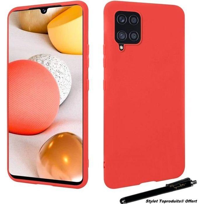 Coque souple - toproduits® - galaxy a12 - silicone rouge - protection des côtés - installation rapide