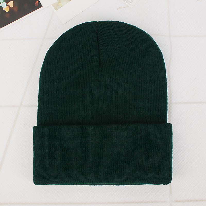 Unisex Fluorescent Acrylic Beanie – European and American Candy Color Knit Hat for Autumn and Winter
