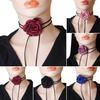 Retro Flower Dam Choker Halsband Elegant spetskrage för fester Dagligt slitage Handgjorda 3d Rose Dekor Justerbar Bekväm passform