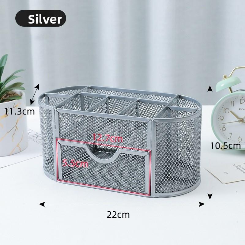 Metal Wire Desk Organizer With Logo Print For Student Office Use