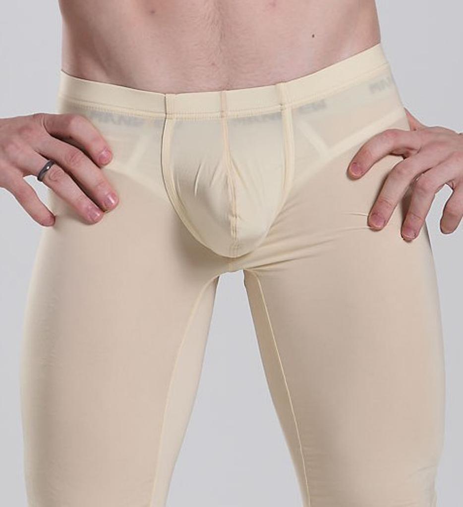 Herren Transparente Capris Sexy Eis Seidenhosen Niedrige Taille Fünf Hosen Sexy Eng U-förmige Konvexe Tasche Schlafanzug Atmungsaktive Hosen