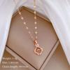 Lucky Grass Smart Light Luxury Temperament Gorgeous Full Diamond Necklace Female Versatile Collarbone Chain Titanium Steel Chain