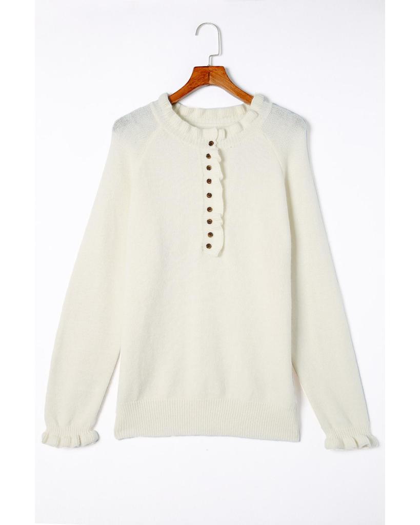 Azura Exchange Pulover din tricot cu volante