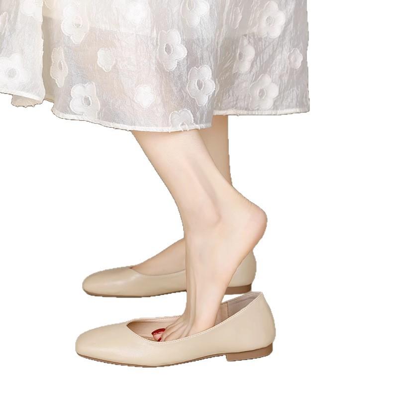 Lan Cabinet grandma shoes women's flat bottom spring and summer 2025 new shallow single shoes Doudou shoes gentle wind not tired feet women's shoes