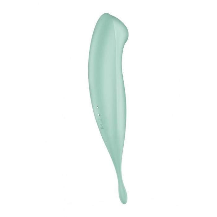 Stimulateur connecté - SATISFYER - Twirling Pro - Vert - Silicone médical - Étanche IPX7