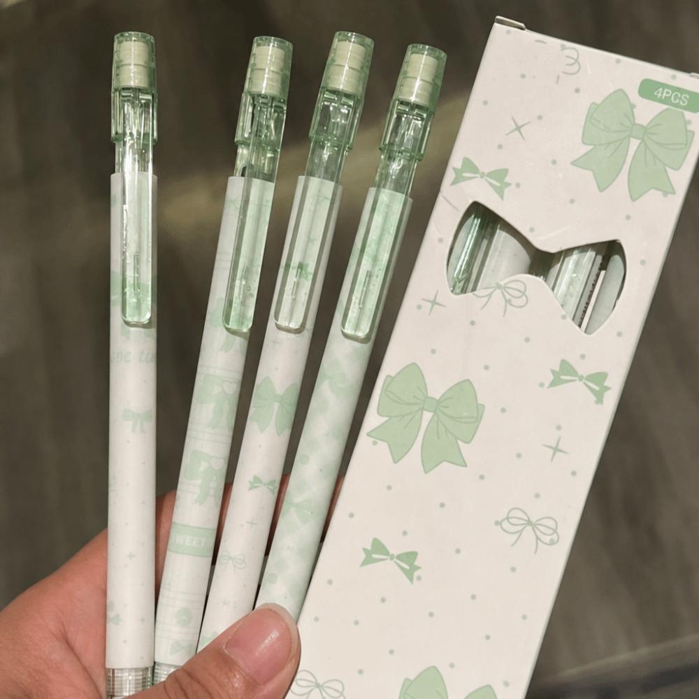 4PCS/Set Bow Series 2B Pencils with Eraser Top Writing Pencils Kawaii Automatic Pencils Gift