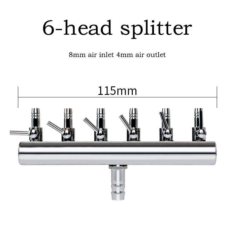 Aquarium Air Pump Splitter Distributor Fish Tank Pump Valves 2/4/6/8/10/12 Ways Stainless Steel Control Valve Aquaria 8mm to 4mm