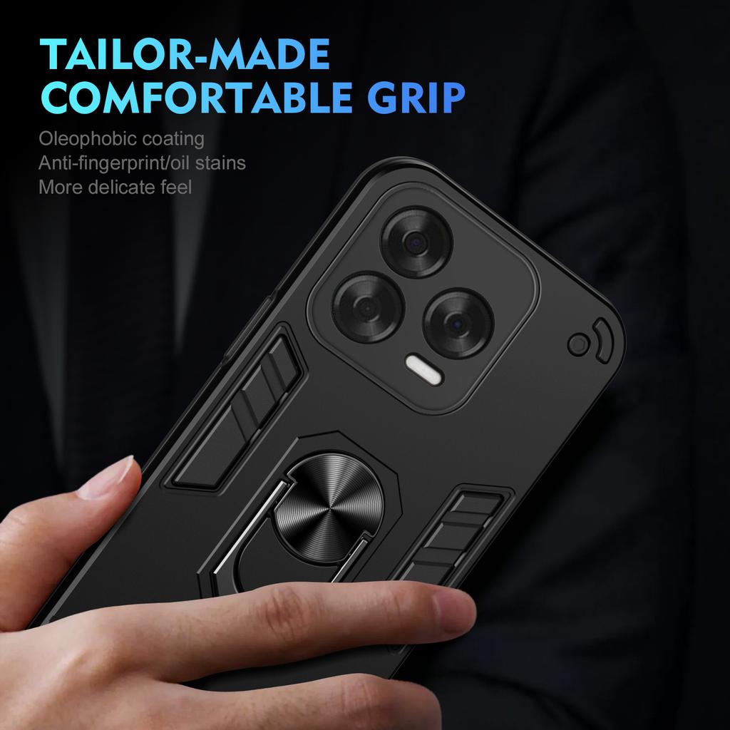 Pro ZTE Blade V70 Vita Pouzdro PC+TPU Ochrana proti pádu Kryt telefonu s prstenovým stojánkem