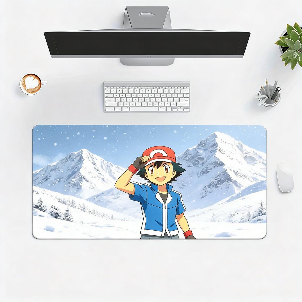 Pokemon Ash Ketchum with Pikachu Group Anime Extended Gaming Mouse Pad Large Desk Mat for PC Laptop