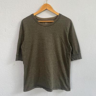 Boycott Basic Clothing Olive Green T-Shirt - Vintage Heathered Crewneck - Casual Short Sleeve Tee - Minimalist Apparel Size Large