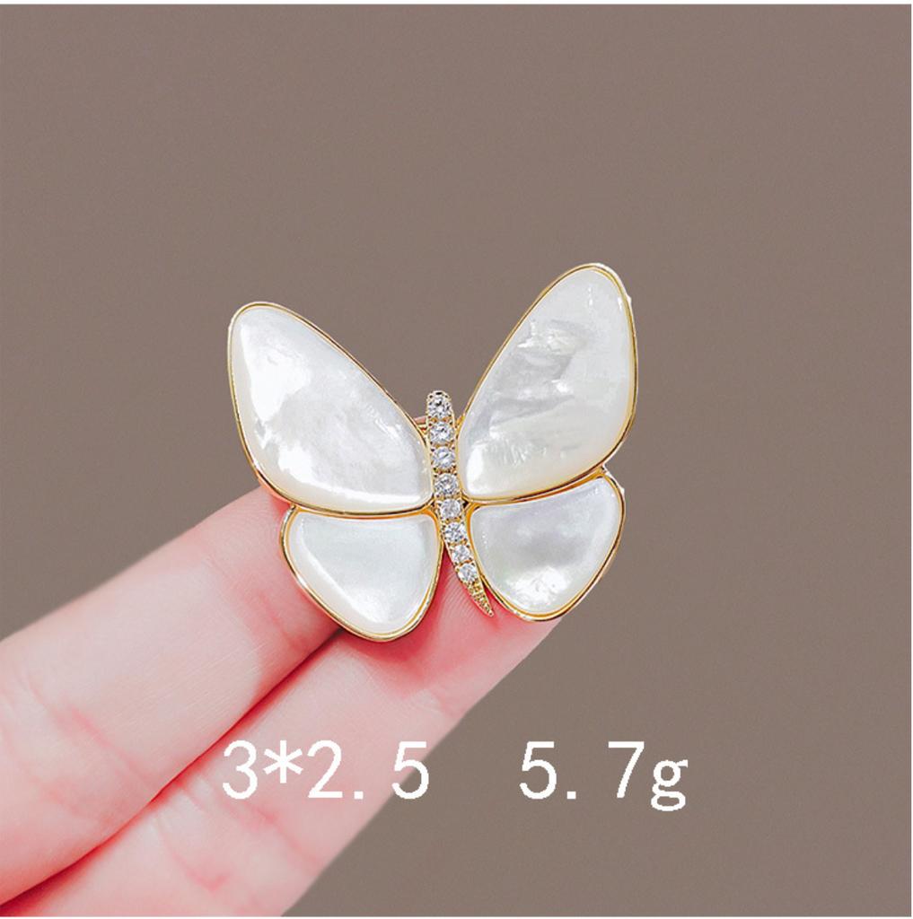 Modische Perlen-Schmetterling Strass Broschen für Damen Elegante Metall Befestigungs Kleider Pins Täglicher High-End Schmuck