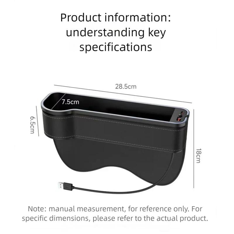 Seat Gap Storage Box For BYD Sealion 7 07 EV 2024 2025 2026 LED Light 2 USB Crevice Organizers With Cup Holder Car Accessories