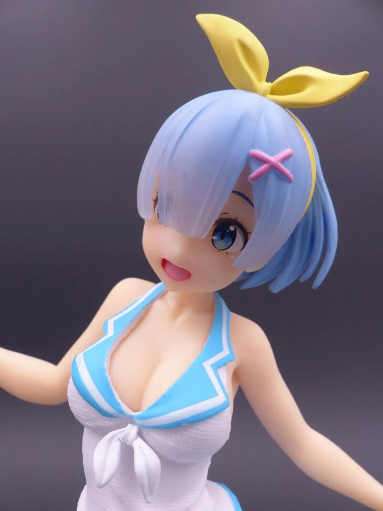 23CM Rem Figure Ram Cheerleading Swimsuit Re Life In Different World From Zero Anime Model Toy Doll Boxed Two Style A PVC Kid Friendly Entertaining