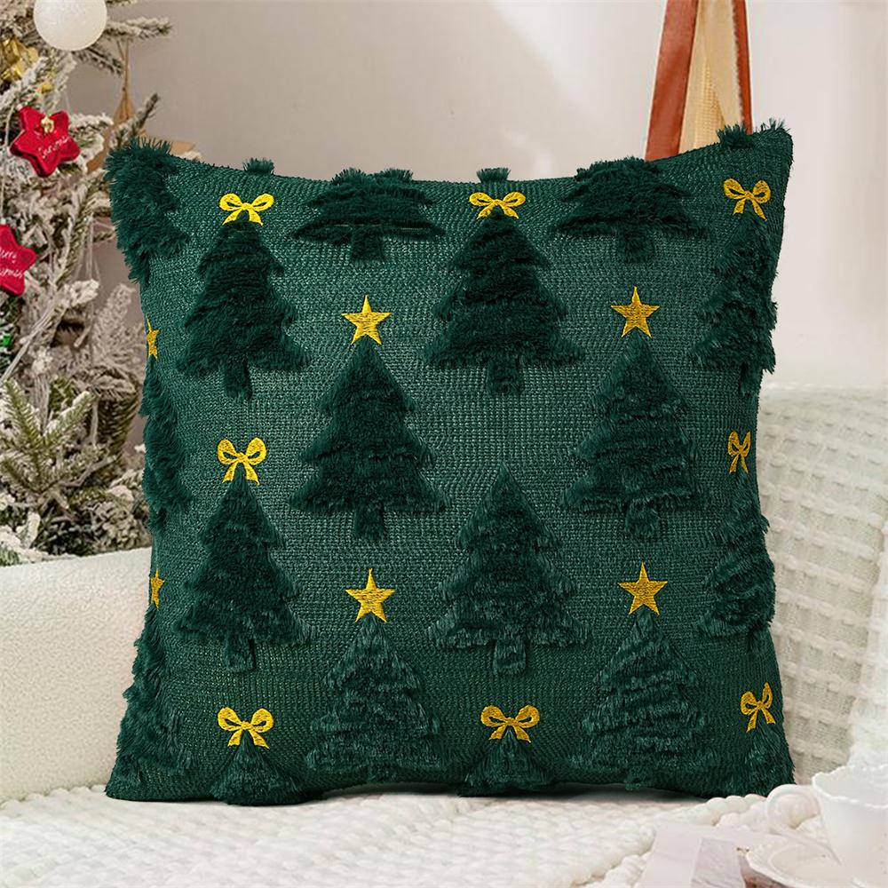 Juego De Cojines Decorativos Navideños, Rbol De Navidad Tejido/Patrn De Pap Noel Para Sala De Estar, Funda De Cojín Para Sof