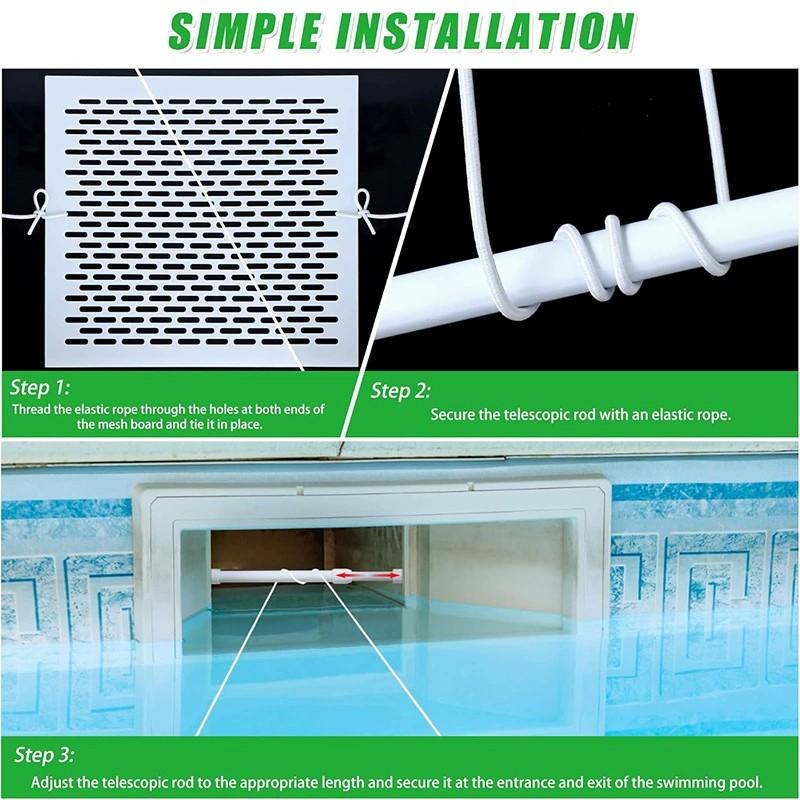 Skimmer Guard Kit Pool Skimmer Net Leaf Skimmer Catcher Shield Protective Spring Action Net System Leaf  Debris Prevent Blockage