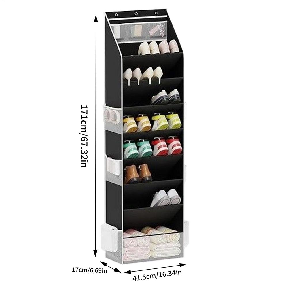 Over The Door Shoe Rack With Large Pockets Hanging Shoe Organizer For Closet Hanging Shoe Rack Holder Hanger Foldable Resuable