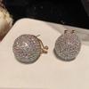 Personality Luxury Sparkle Full Rhinestone Ball Stud Earrings for Women Fashion Banquet Dress Party Jewelry Accessories Gifts