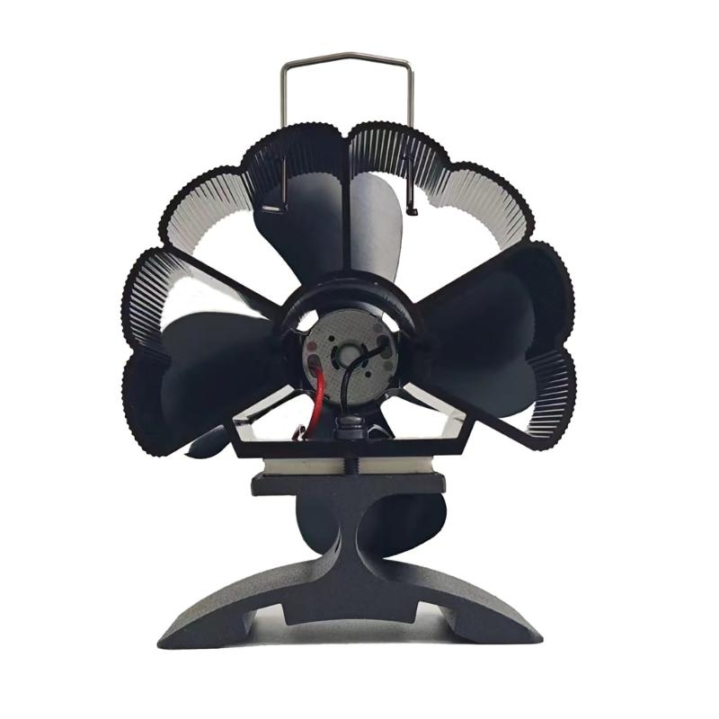 Aluminium 4 Blätter Wärmegetriebener Kaminofenventilator für Holzverbrennung Zirkulierend Warmer Kaminventilator Wärmegetriebener Ventilator