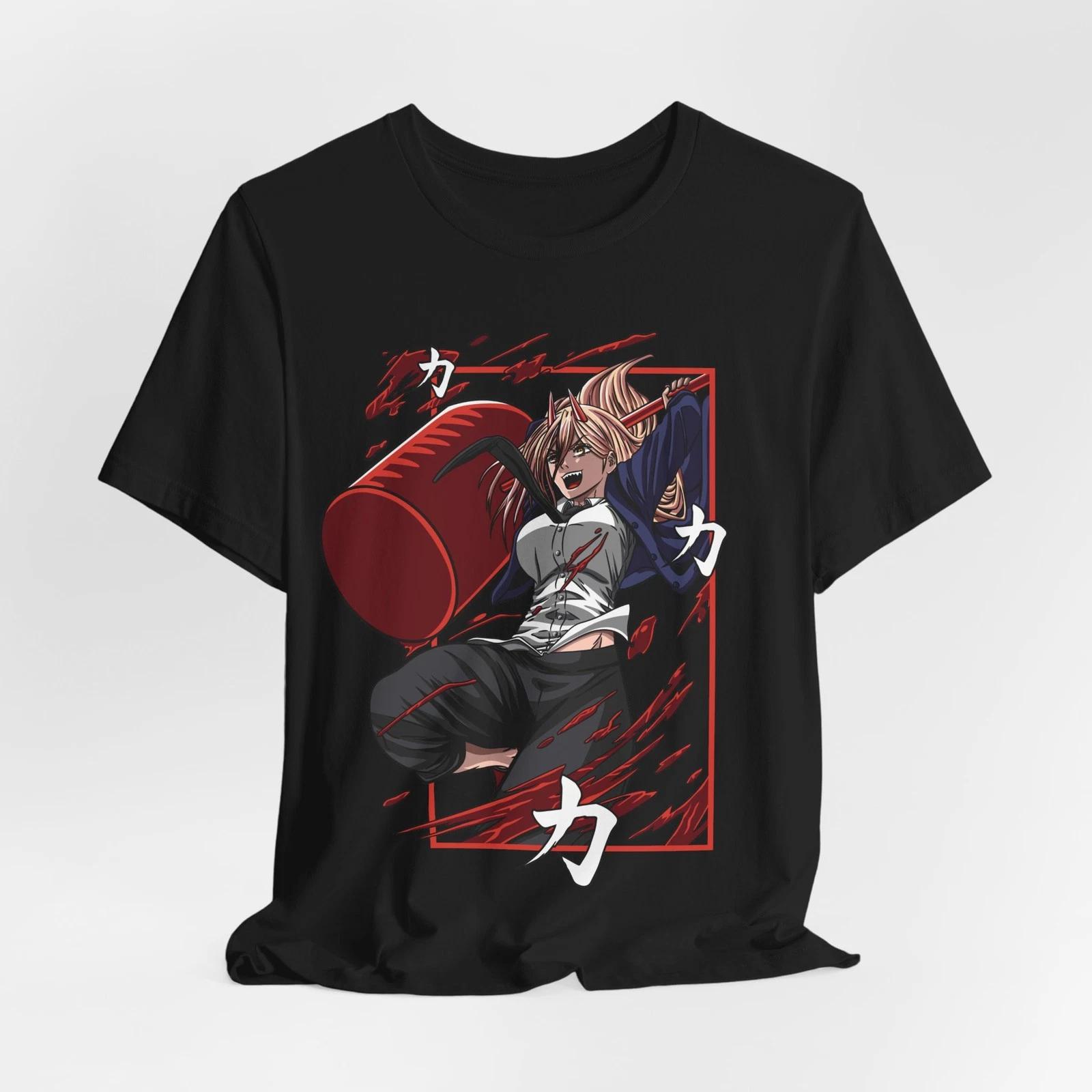 

Power Anime Graphic Unisex Tee, Short Sleeve T-shirt, Japanese Manga Shirt, XXXXL