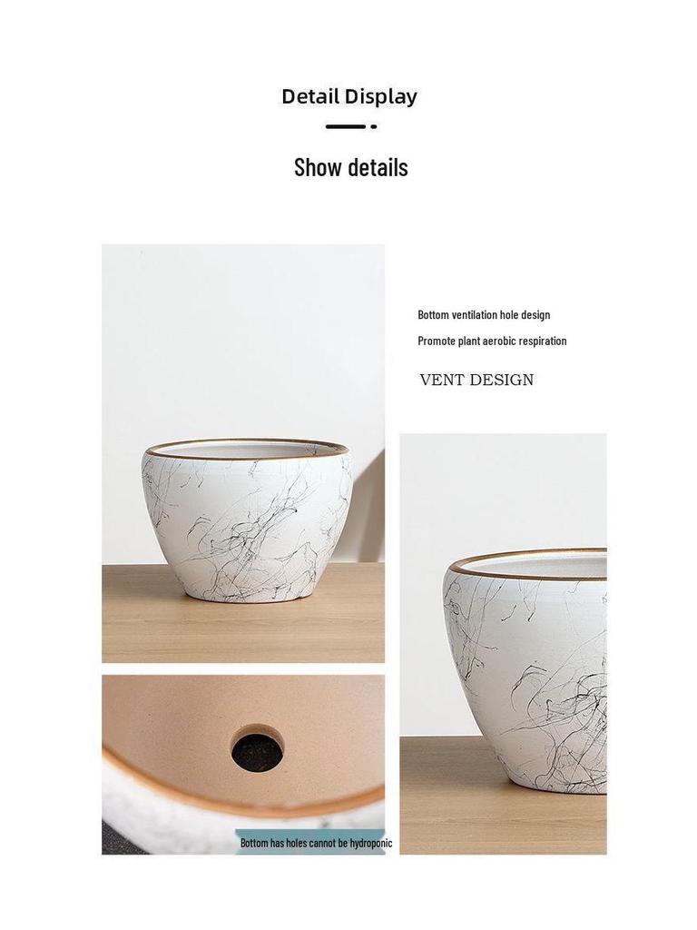 Nordic Style Extra-Large Ceramic Flower Pot for Indoor and Outdoor Use - Ideal for Money Tree & Pothos Creative Bonsai