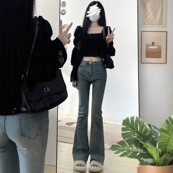 

Autumn 2025 Women s High-Waisted Slim Fit Micro-Flare Jeans XL