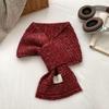 Autumn and Winter Scarf Women's New Solid Color Versatile Piercing Cross Warm Wool Knitted Scarf Small Scarf