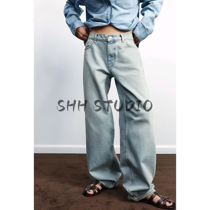 Spring and Summer Women clothes Flower-Shaped Rhinestone Decoration Print Fashion Micro Balloon-Shaped Mid-Waist Jeans 6688013