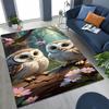 New Mysterious Owl Colorful Cartoon Birds Rug for Bedroom Living Room Sofa Home Doormat Decor,Large Kid Non-slip Floor Mat
