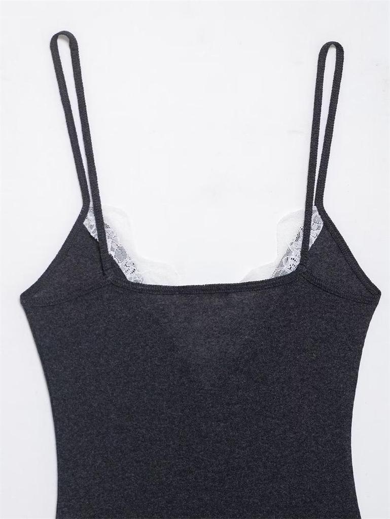 European American Style 2025 Fashion Lace Camisole Top for Women
