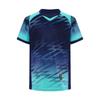 Jungen Fußball Trainingsanzug V-Ausschnitt Kurzarm Kontrastfarben Print T-Shirt Kordelzug Elastischer Bund Shorts