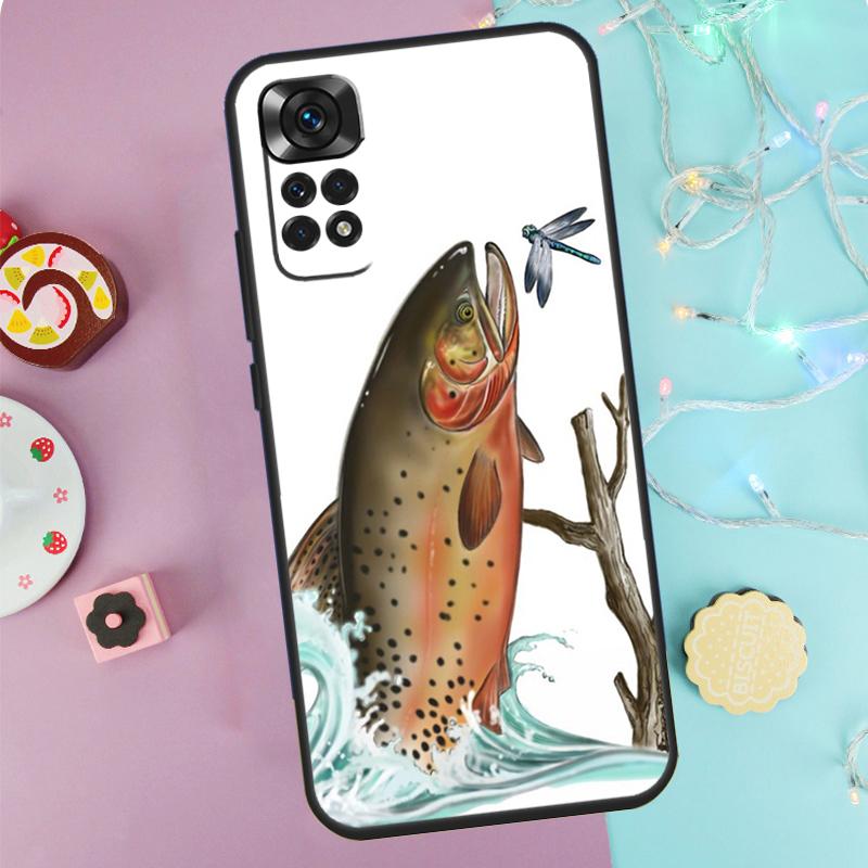 Trout Fish Fishing Case For Xiaomi Redmi Note 14 13 9 10 11 12 Pro 9S 10S 11S 12S Redmi 13C 10C 12C 14C Cover