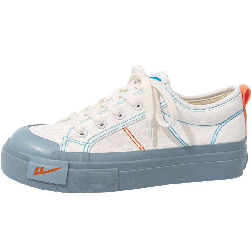 Low-top thick-soled solid-color canvas shoes, spring new comfortable shoes, men's and women's same black shoes