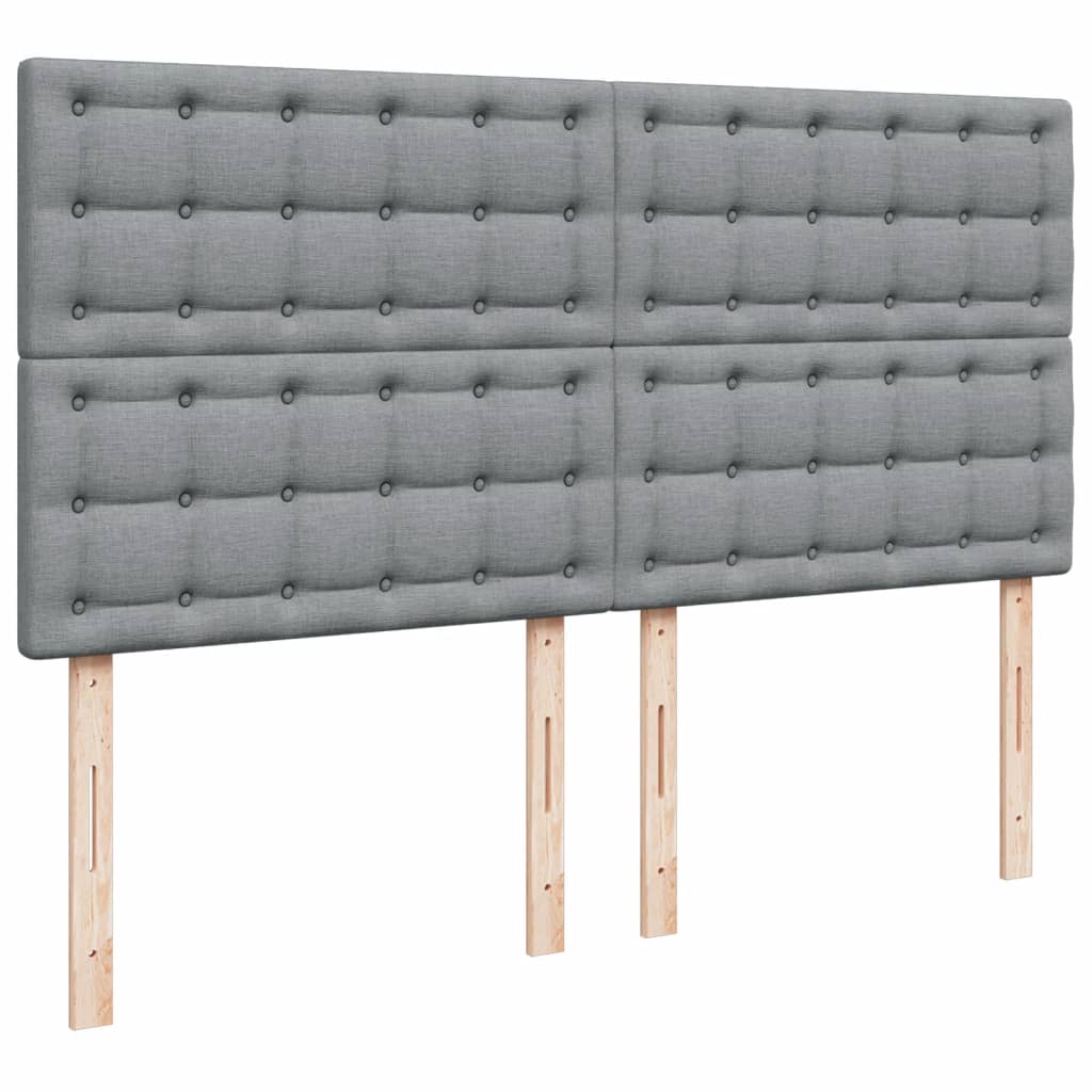 Vidaxl Letto Continentale Con Materasso, Grigio Chiaro, Tessuto, 180X200Cm