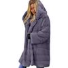 Women's Mid-length Solid Color Loose Plush Hooded Coat