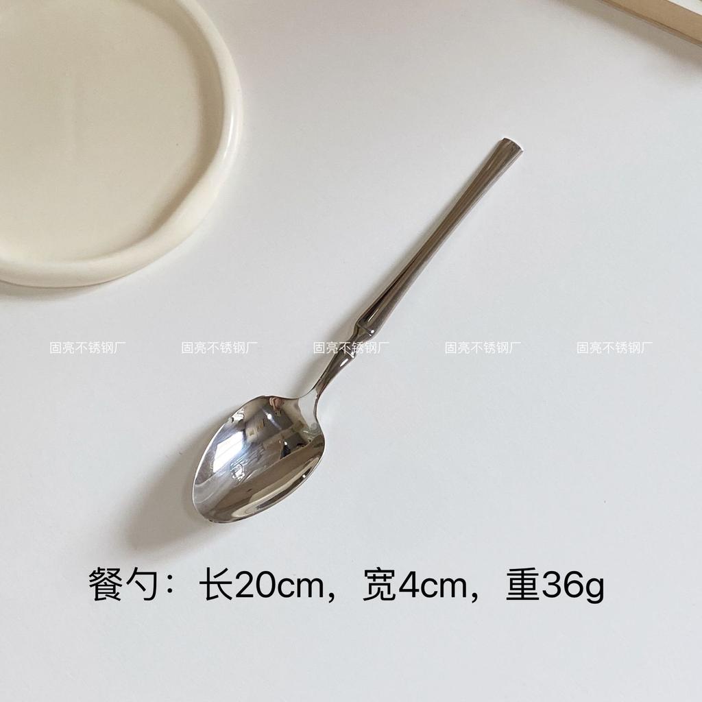 304 stainless steel mirror flat small waist knife, fork, spoon, tableware set, home restaurant western food knife, fork and spoon