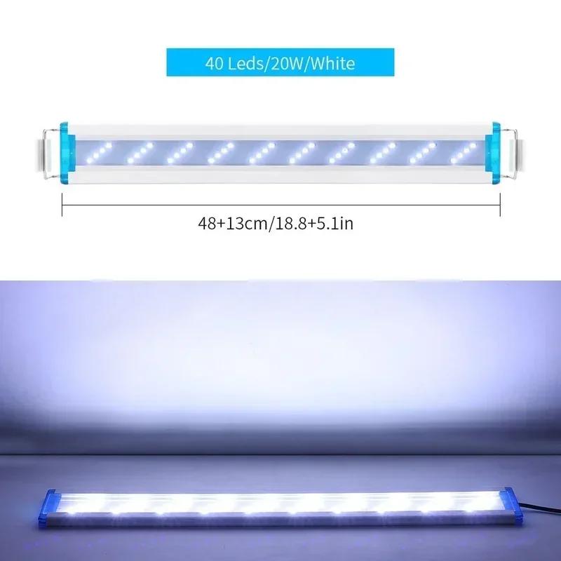 Super Slim LED Aquarium Lighting Rgb Aquatic Plant Light 18-58CM Extensible Waterproof Clip for Fish Tank 90-260V Color Lights