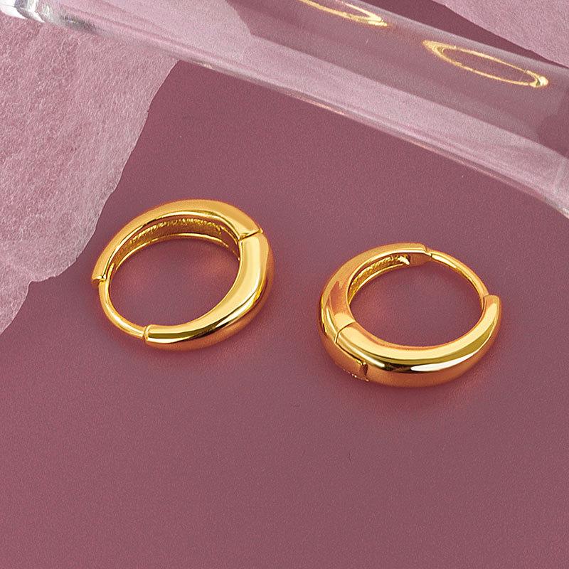S925 Sterling Silver Minimalist Geometric Hoop Earrings Versatile Female Ear Buckles for Party Personalized Silver Jewelry