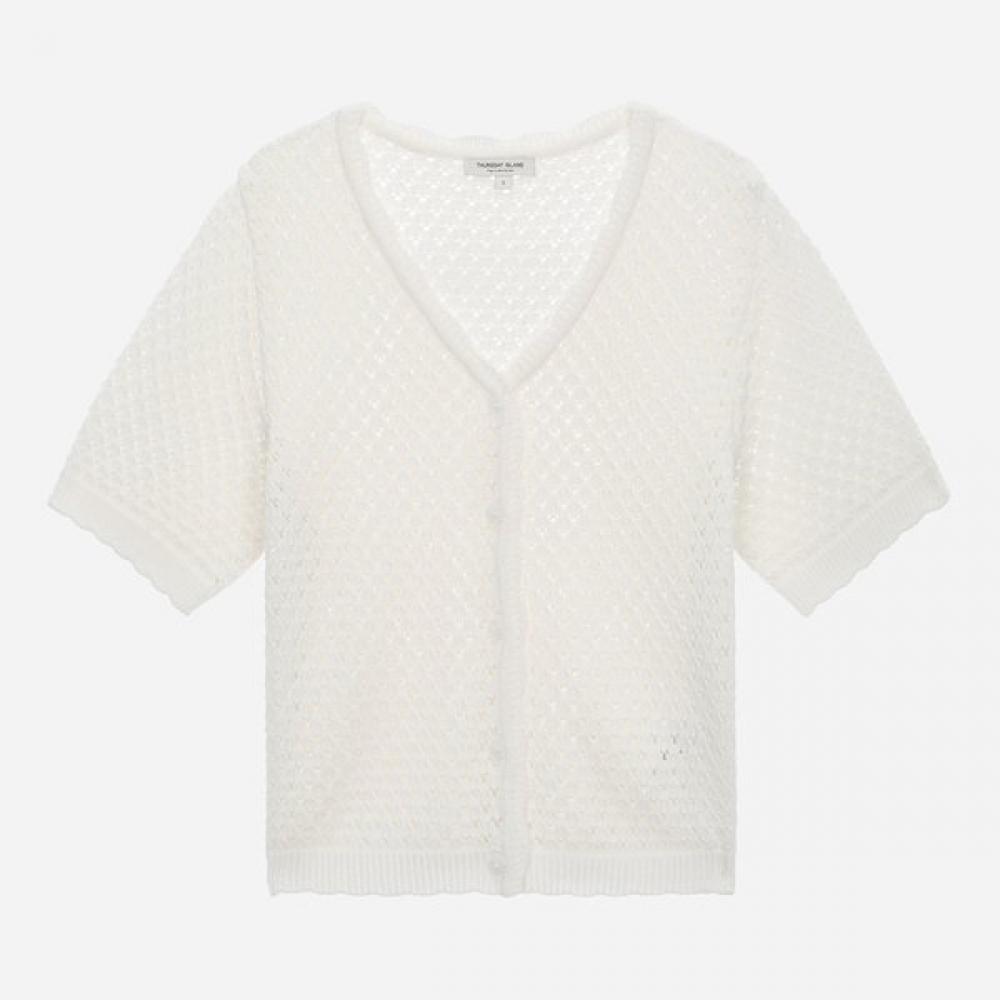 

Thursday Island Crochet V Neck Cardigan T256mcd131w ivory (IV)/S